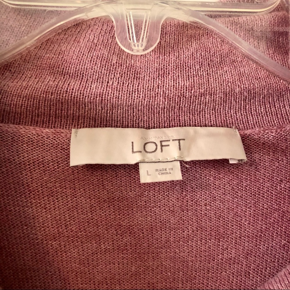 LOFT Pink Cowl Neck Long Sleeve Sweater Size Large - Picture 3 of 5